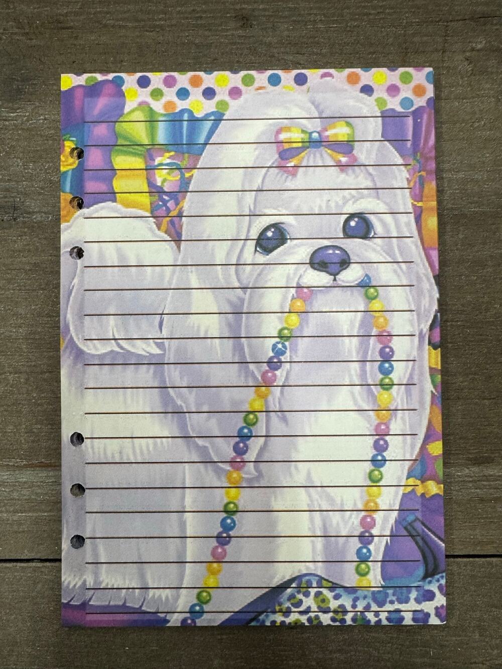 Lisa Frank Dog Size A5 Refill Stationery Paper